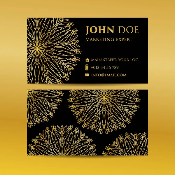 Kartvizit altın mandala dekoratif öğeler ayarlayın. Vintage dekoratif öğeler. Islam, Arapça, Indian, Fas, İspanya, Türk, pakistan, motifler.