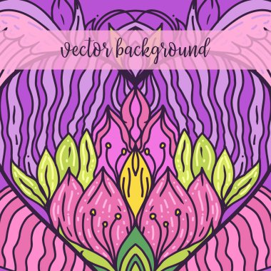 Vektör doğa dekorasyonu ile soyut çiçek tasarım için. Vektör yuvarlak mandala çocukça tarzı. Süs doodle arka plan