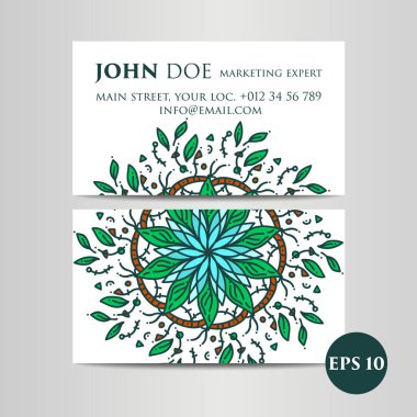 Klasik dekoratif elementler. İş kartları. Süslü çiçekleri. Oriental desen, vektör çizimi. İslam, Arap Hindu Türkçe motifleri