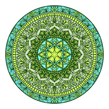 Mandalas çiçeği. Klasik dekoratif elementler. Oriental desen, vektör çizimi. İslam, Arapça, Hindistanlı Türk Pakistanlı Çin sedirleri