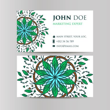 Klasik dekoratif elementler. İş kartları. Süslü çiçekleri. Oriental desen, vektör çizimi. İslam, Arap Hindu Türkçe motifleri