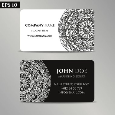 Klasik dekoratif elementler. İş kartları. Süslü çiçekleri. Oriental desen, vektör çizimi. İslam, Arap Hindu Türkçe motifleri