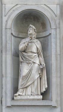 Francesco Petrarca Statue in Florence, Italy clipart