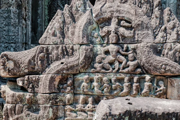 Fragmento de pared en Camboya Preah Khan Temple — Foto de Stock