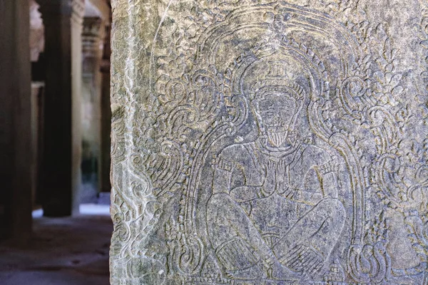 Fragmento de pared en Camboya Preah Khan Temple — Foto de Stock