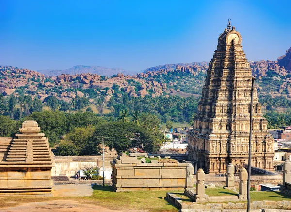 Panorama de Hampi, vista do templo de Virupaksha — Fotografia de Stock