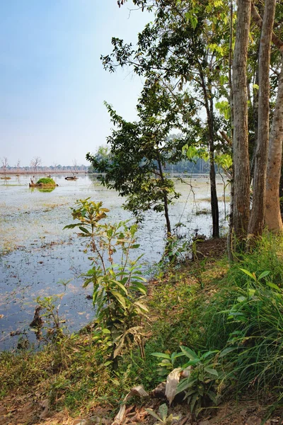 Lindo lago em torno de Neak Pean Temple, Camboja — Fotografia de Stock