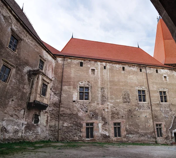 Towers of the Corvin Castle in Romania Stock Photo