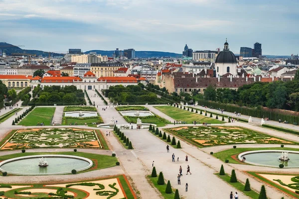 Belvedere Sarayı 'nın en iyi manzarası, Viyana, Avusturya Telifsiz Stok Fotoğraflar