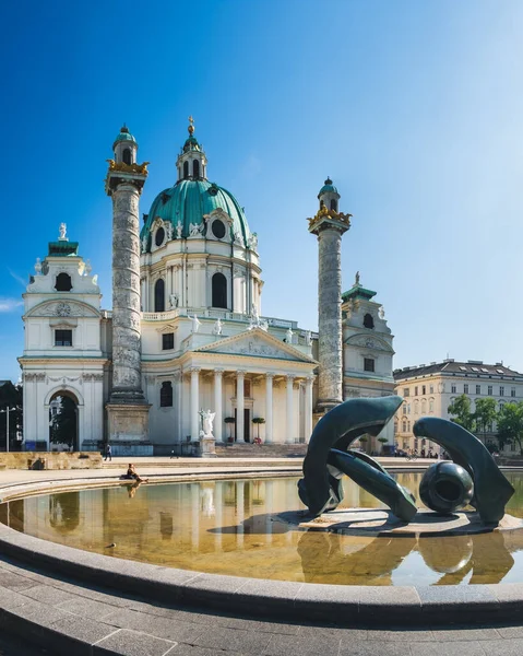 Церковь Святого Карла или Карлскирхе, Вена, Австрия — стоковое фото