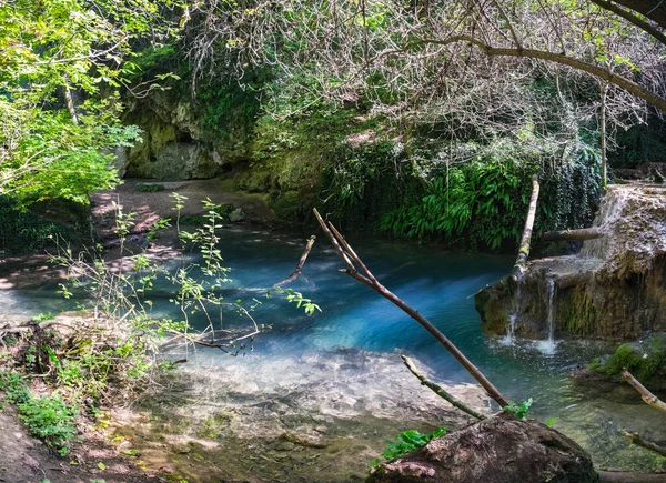 Природный Пейзаж Водопадов Крушуна Болгарии Бирюзовая Вода Водопадов Террас Бассейнов — стоковое фото