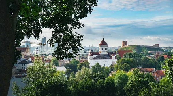 Prechistensky Cathedral Orthodox Church Old Town Vilnius Lithuania Panoramic Summer — Stock Photo, Image