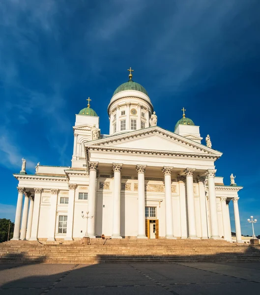 Finnish Nicholas Cathedral Famous Church Neoclassical Style Iconic Green Dome Stock Image