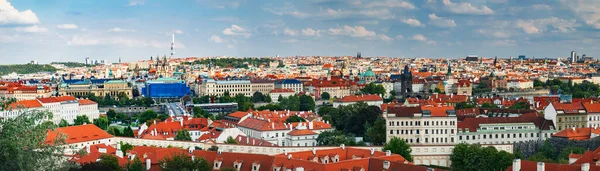 Aerial Panoramic Cityscape View Old Red Tiles Roofs Nicholas Cathedral — Stock Photo, Image