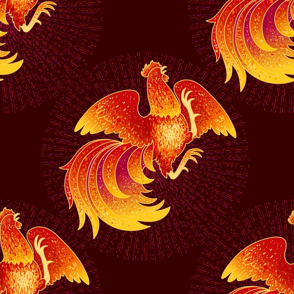 Fire Rooster 2017 - Stok Vektor