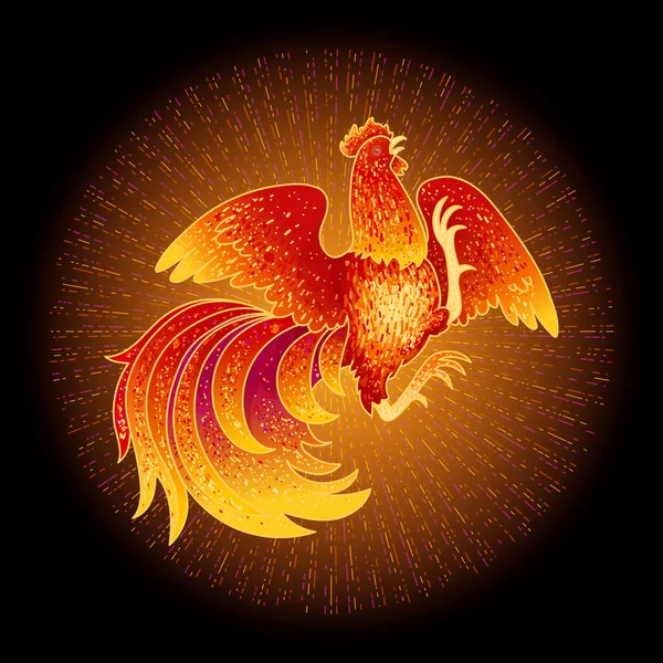 Fire Rooster 2017 - Stok Vektor