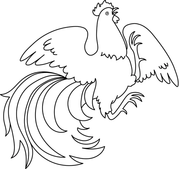 Contorno de un gallo — Archivo Imágenes Vectoriales