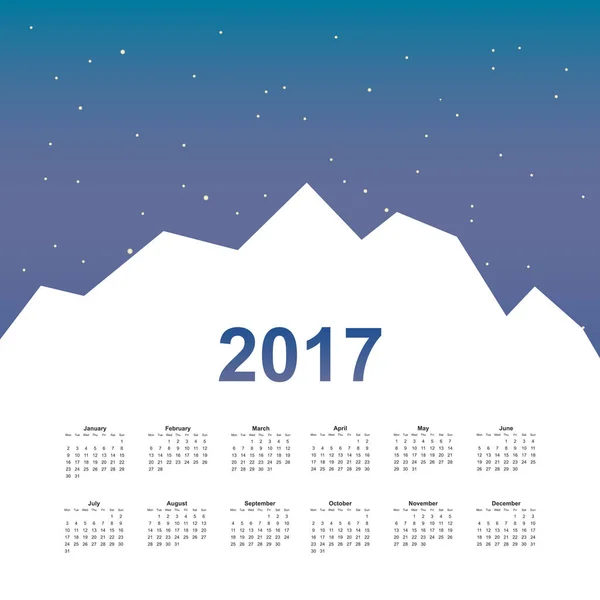 2017 kalendářní rok — Stockový vektor