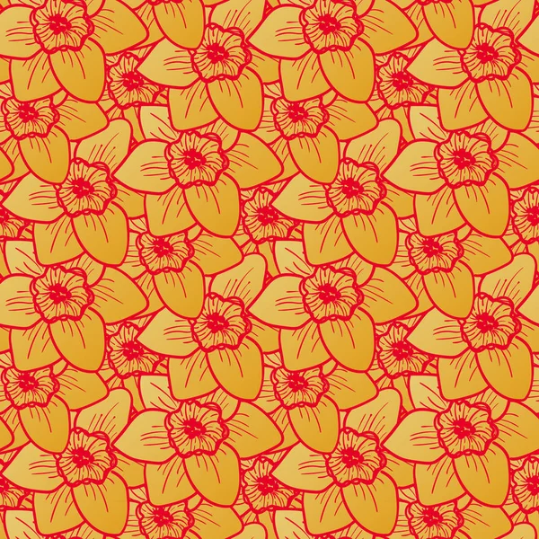 Nergis çiçek, elle çizilmiş