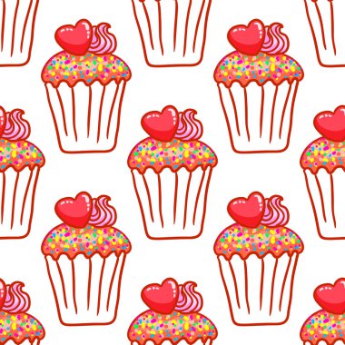 14 Şubat Sevgililer günü kahvaltı seamless modeli