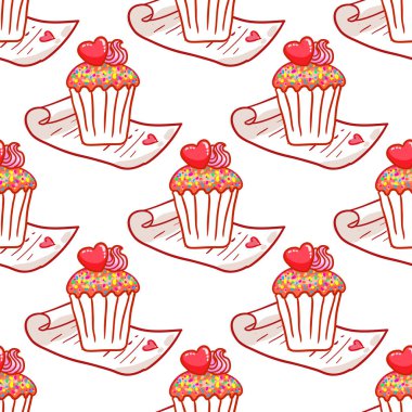 14 Şubat Sevgililer günü kahvaltı seamless modeli