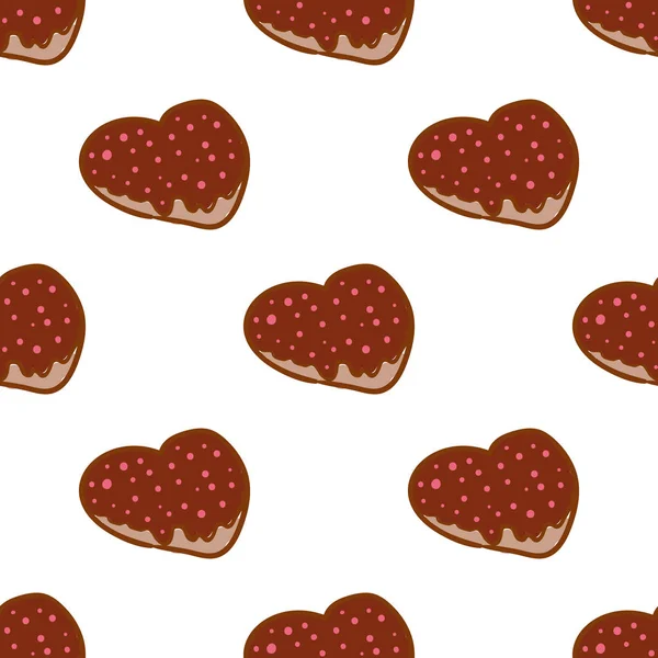 Février 14, Saint Valentin Petit déjeuner patron sans couture — Image vectorielle