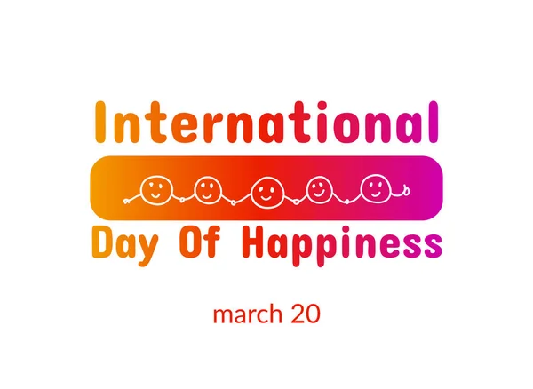 Día Internacional de la Felicidad — Vector de stock