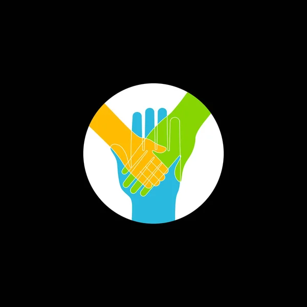 Hände. Symbol für Familie und Miteinander — Stockvektor