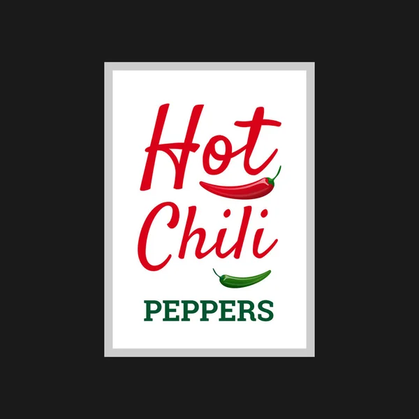 Chiles picantes, diseño de póster vectorial — Vector de stock