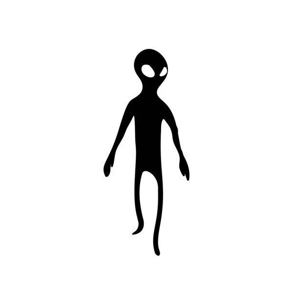 Humanoide alienígena aislado en blanco — Vector de stock