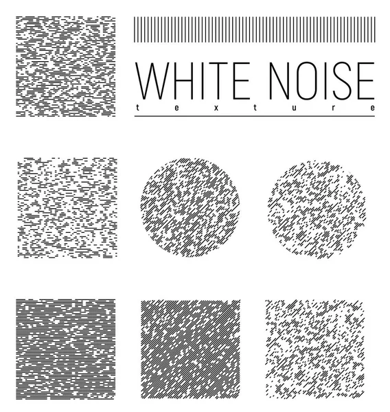 Conjunto de texturas de interferencia de ruido blanco — Vector de stock