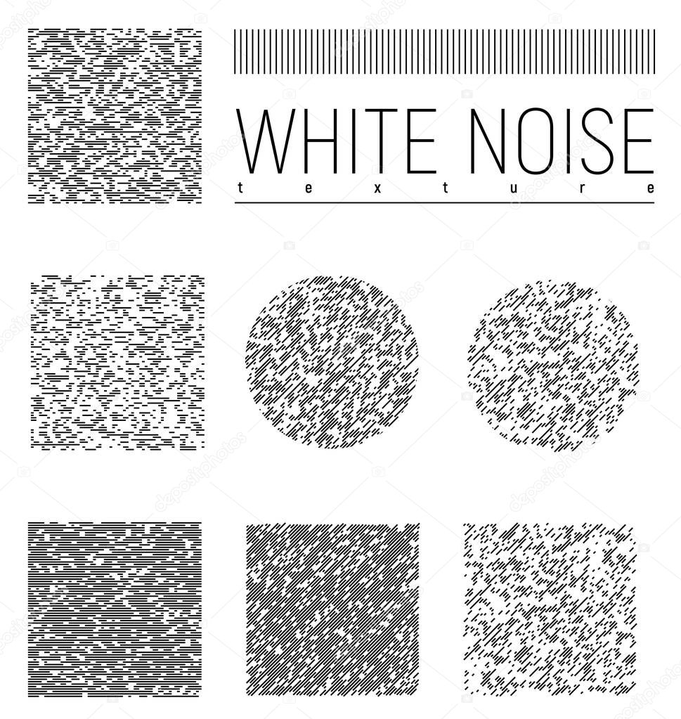 White noise interference textures set