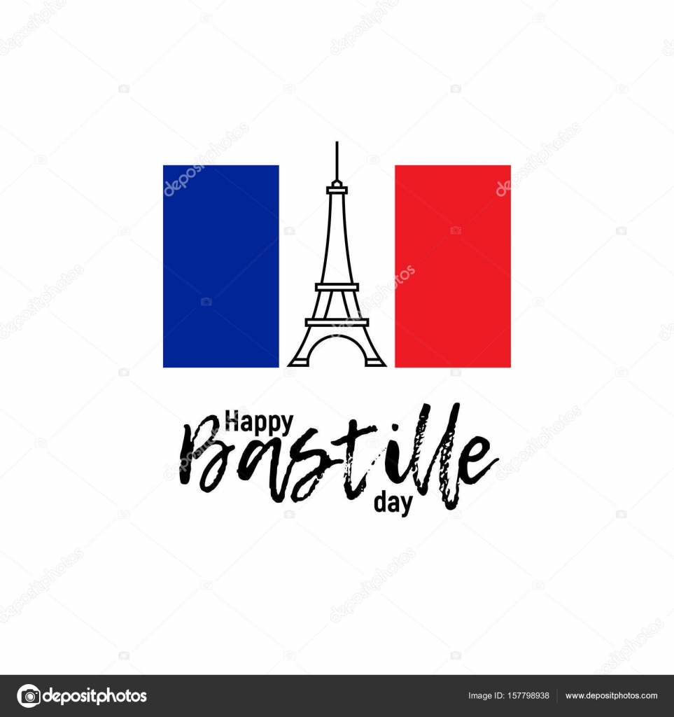 Happy Bastille day, 14th French holiday Stock Vector by