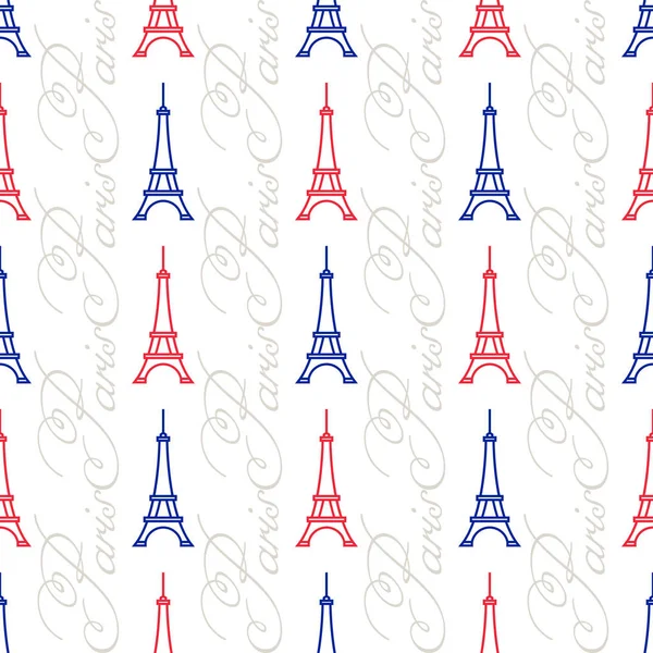 El patrón sin costuras de la Torre Eiffel — Archivo Imágenes Vectoriales