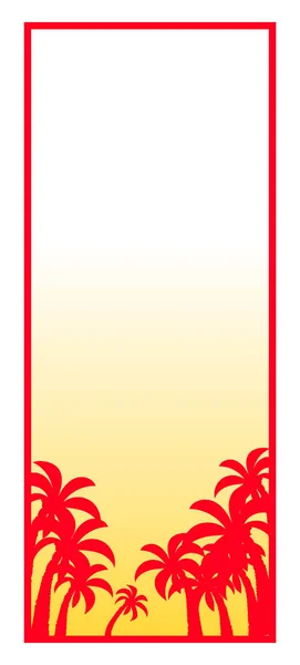 Silhouette di palma. Alba su una spiaggia — Vettoriale Stock