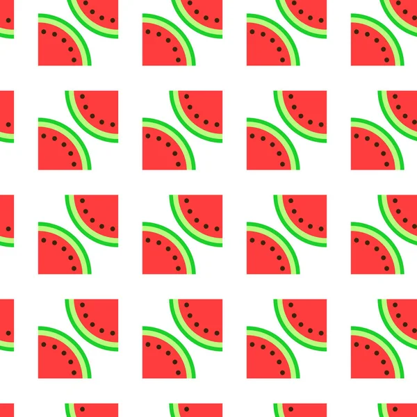Watermeloen naadloze patroon, vector achtergrond — Stockvector