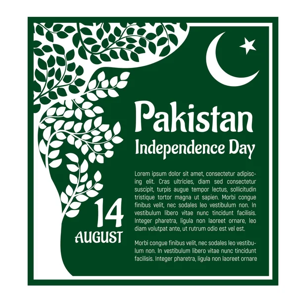 Pakistan Independence Day, August 14 — Stock Vector