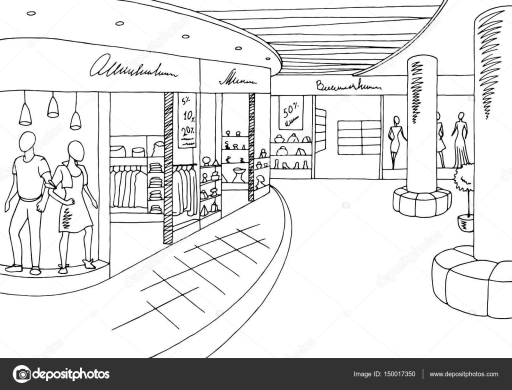 images Shopping Mall Picture Cartoon https depositphotos com 150017350 stock illustration shopping mall graphic black white html