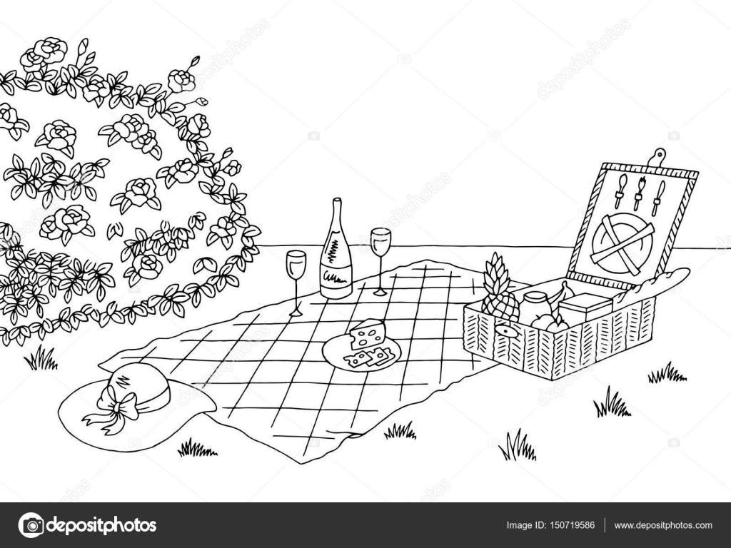 Get Sketch Picnic Table Drawing PNG