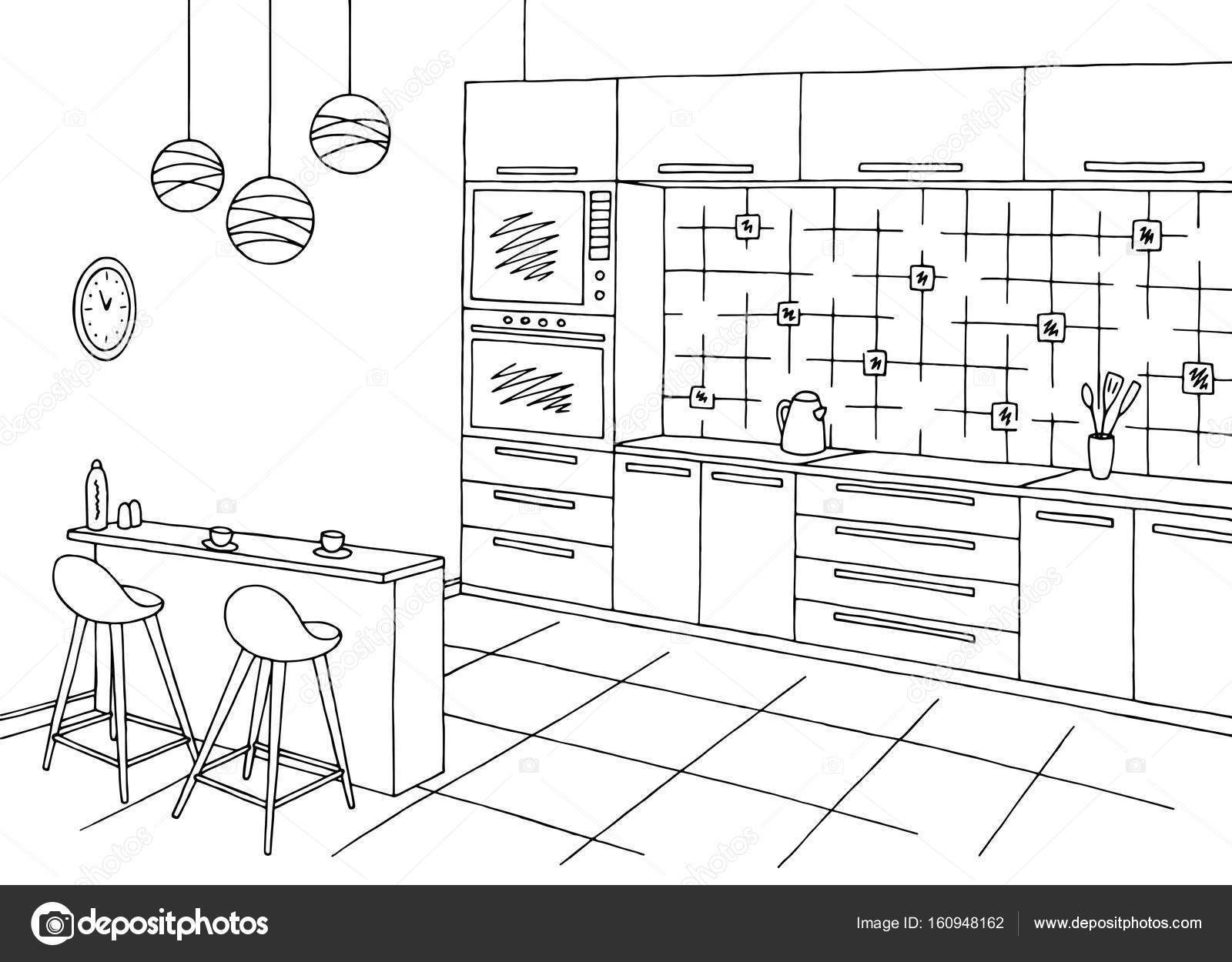 Ilustración vectorial de bocetos de cocina — Vector de stock © Aluna11