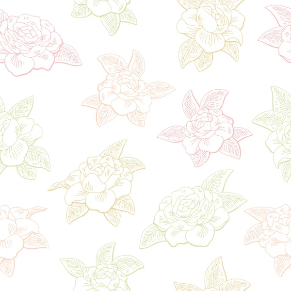 Gardenia flower graphic color seamless pattern sketch illustration vector