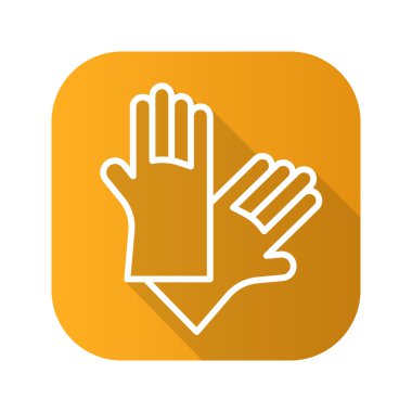 Lateks eldiven düz doğrusal uzun gölge simgesi.