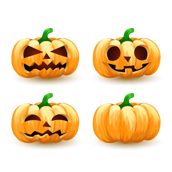 Мультфильм тыквенная голова набор жуткий Хэллоуин — стоковый вектор