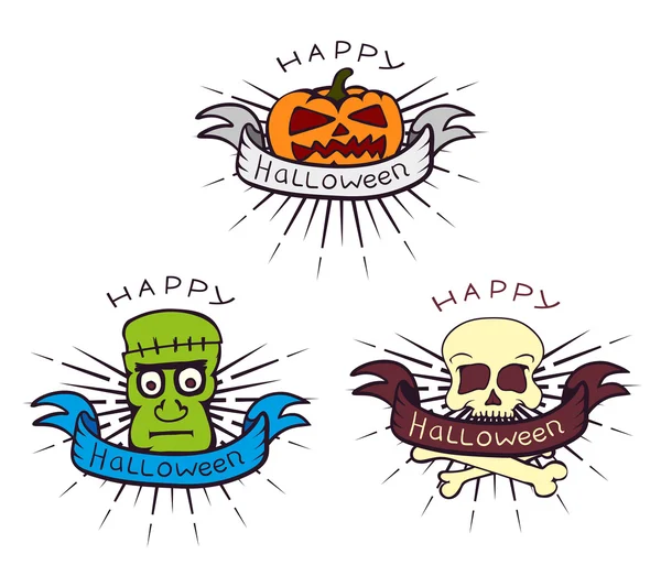 Symbole Halloween dyni głowy zombie — Wektor stockowy