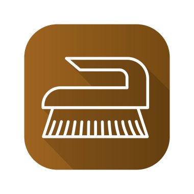 Düz doğrusal uzun gölge simgesi Temizleme fırçası.