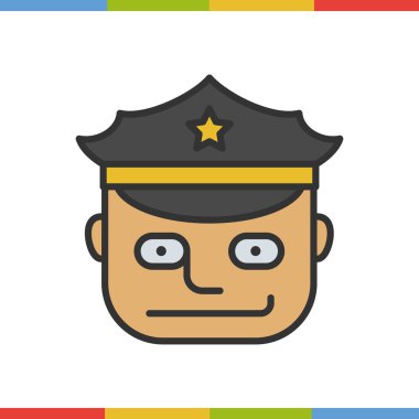 Polis memuru renk simgesi. Vektör çizim
