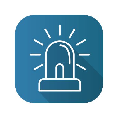 Flaşör düz doğrusal uzun gölge simgesi.