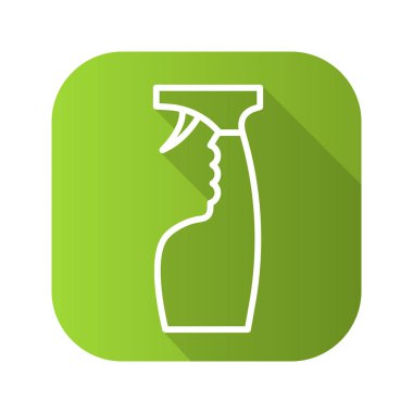 Cam Temizleme sprey düz doğrusal uzun gölge simgesi.