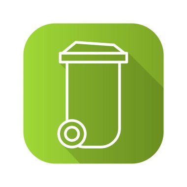 Çöp can düz doğrusal uzun gölge simgesi.