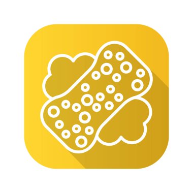 Köpük düz doğrusal uzun gölge simgesiyle sünger.